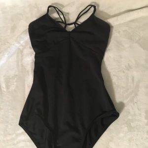 Black v neck leotard
